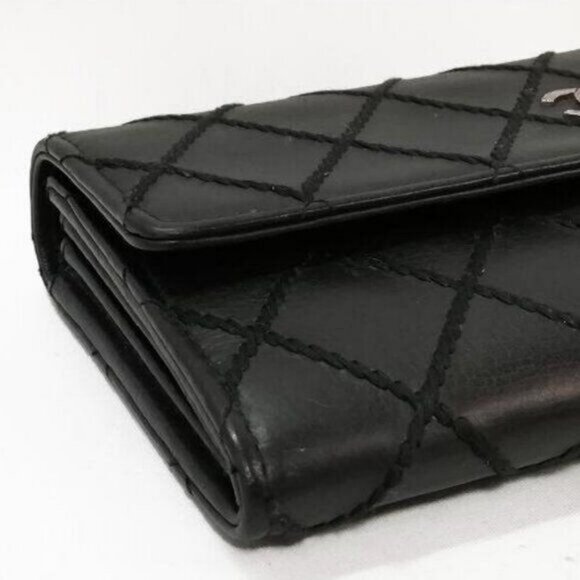 CHANEL CC Wild Stitch Lambskin Wallet with Chain Shoulder Crossbody Purse Tote - Picture 6 of 15